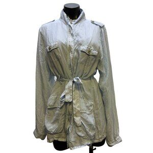 Pete & Greta Silk Belted Jacket Blue M